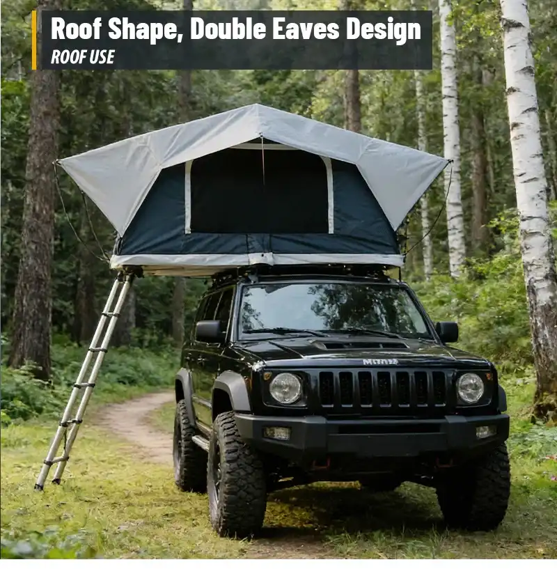 Side profile - Hard Base Inflatable Rooftop Tent