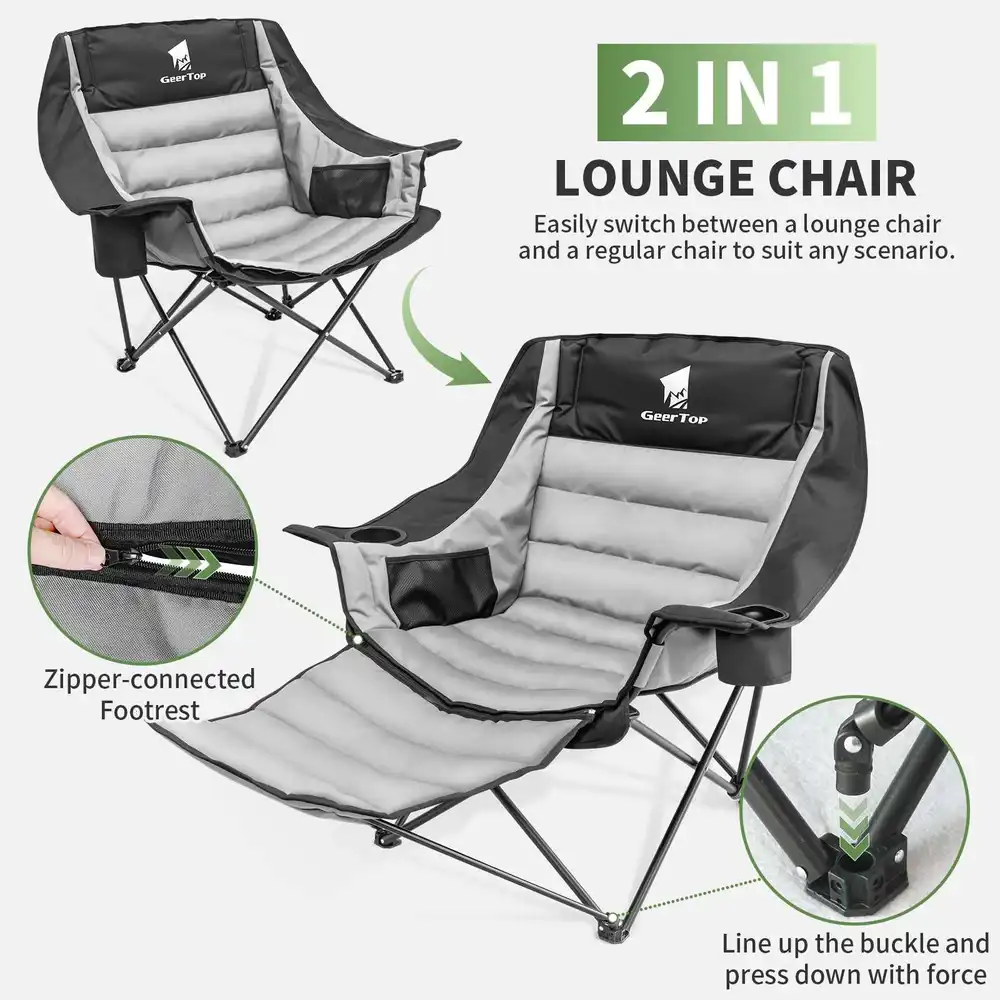 Hardware details - Padded Camping Chair with Leg Rest