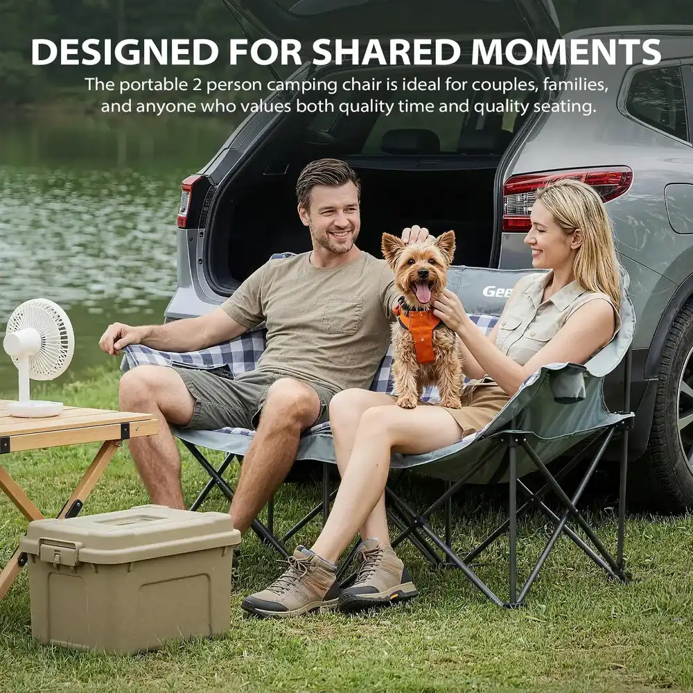 Open setup view - Dual Seat Camping Chair