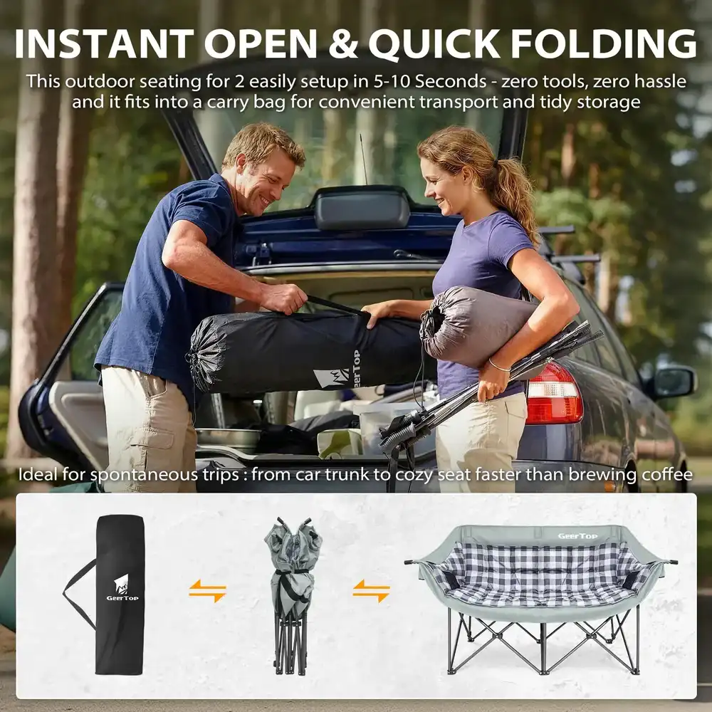 Side profile - Dual Seat Camping Chair