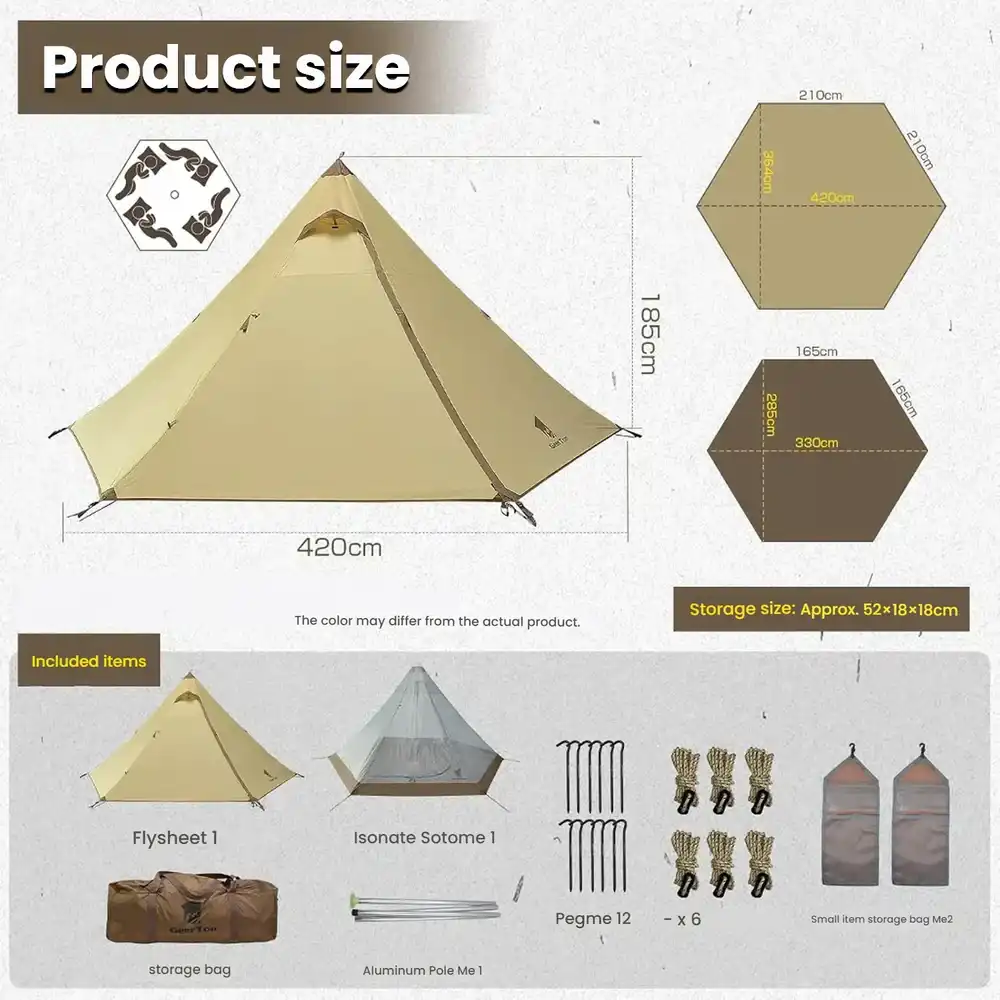 Side profile - 4 Person One Pole Tent