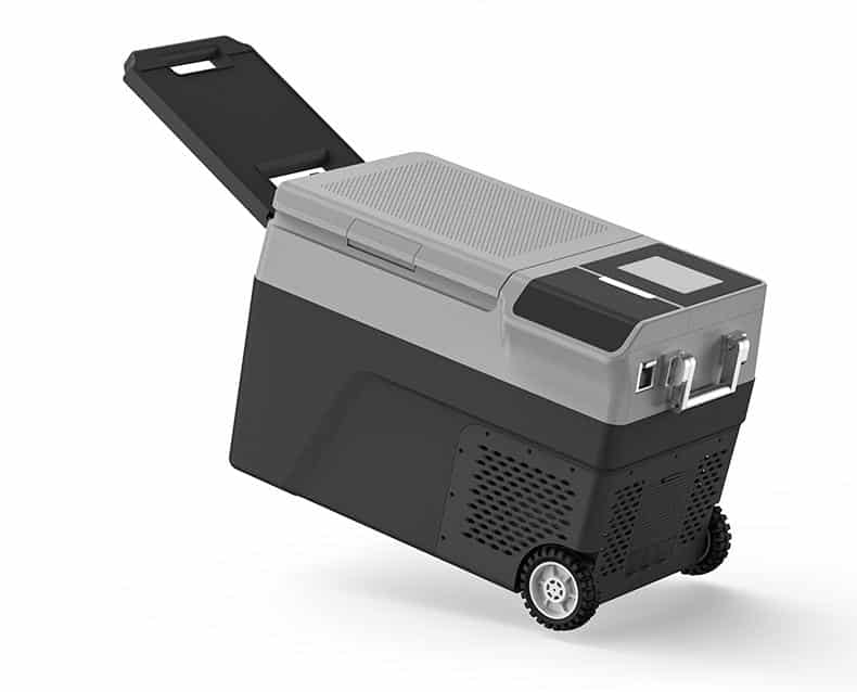 Open setup view - Portable Camping Camping Refrigerator with Ice Maker