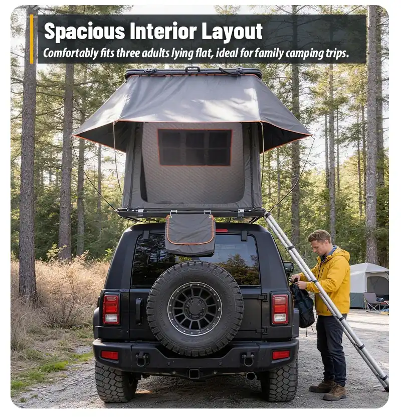 Everlead Hawk Aluminum Rooftop Tent Front 05 | SUVTent
