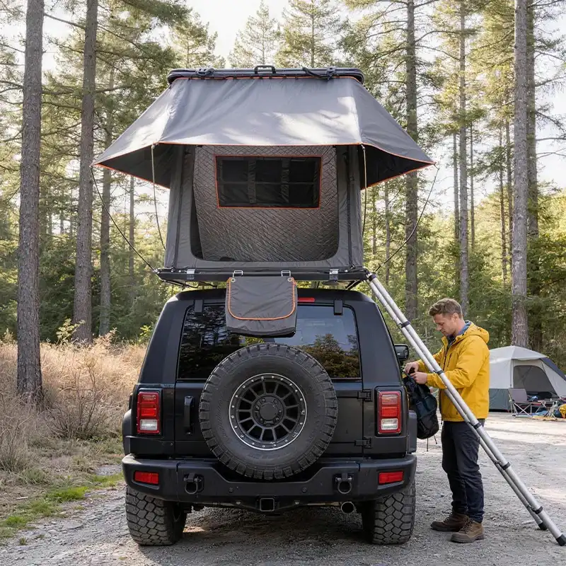 Side profile - Compact Triangle Rooftop Tent