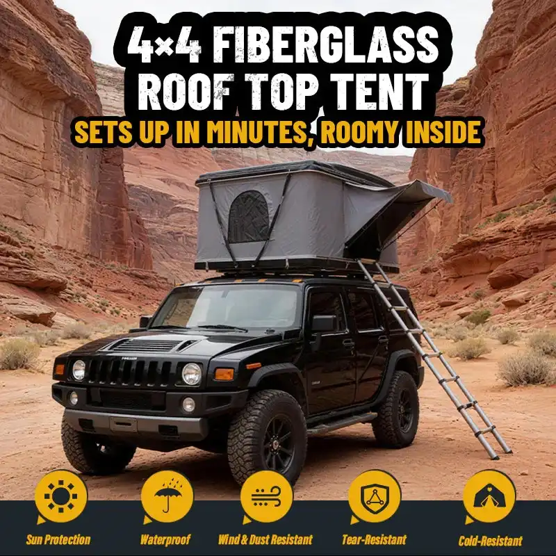 Rear access view - Large Box Rooftop Tent