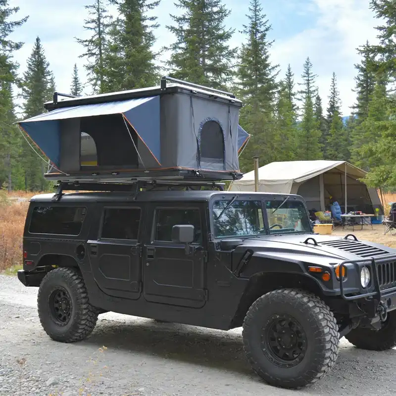 Open setup view - Mid Size Box Rooftop Tent