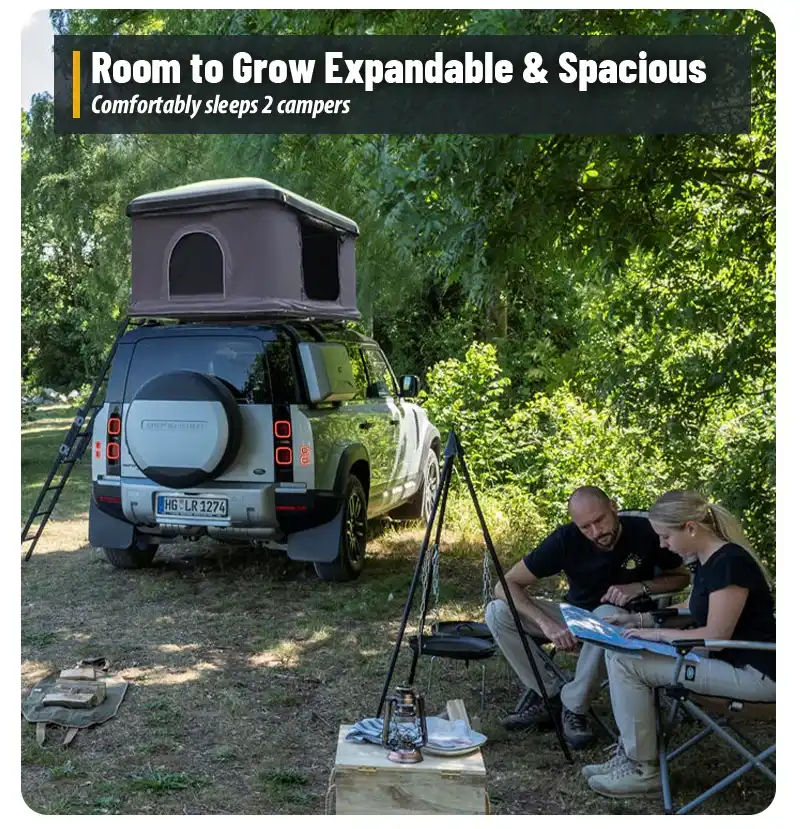 Rear access view - Compact Box Rooftop Tent