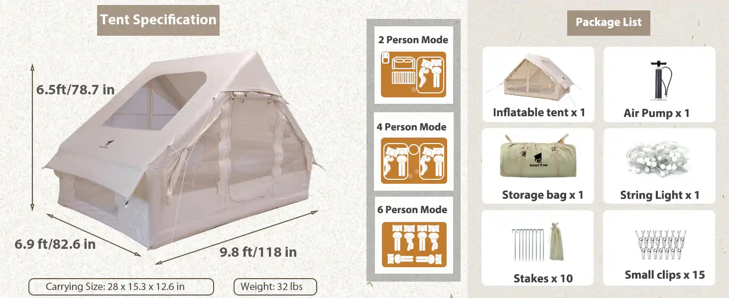 Hardware details - Inflatable Camping Tent