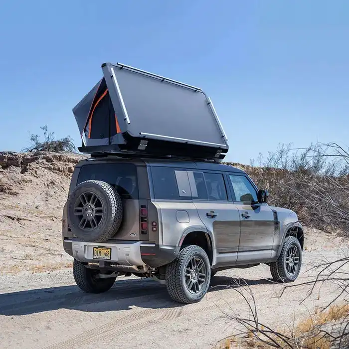 Open setup view - Lightweight Compact Hard Shell Rooftop Tent