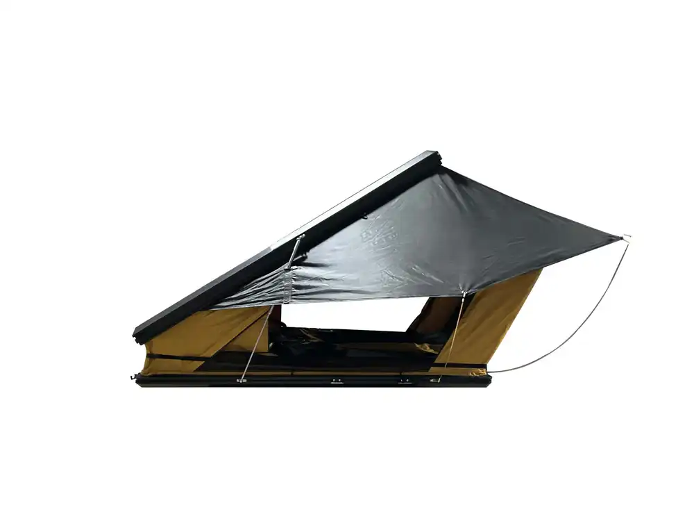 Open setup view - Heightened Triangle Rooftop Tent