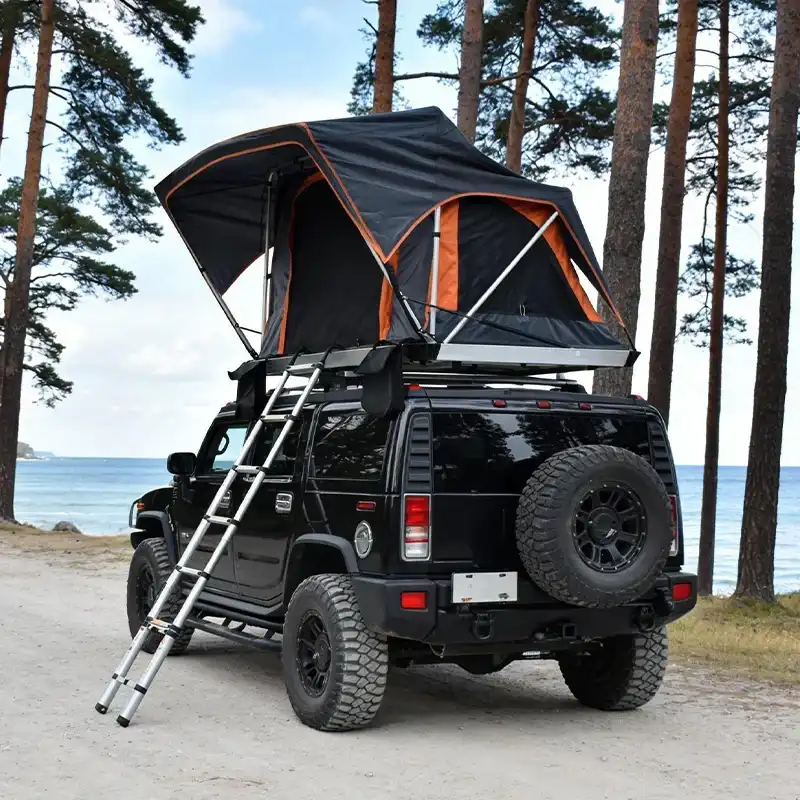 Open setup view - Private Label Hard Shell Rooftop Tent