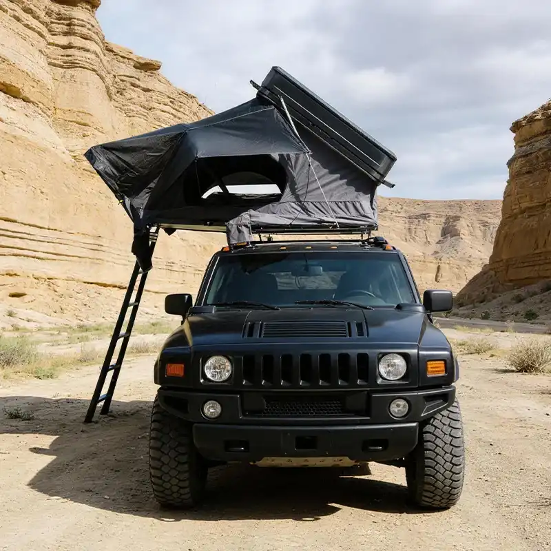 Rear access view - Mid Range Hard Shell Rooftop Tent