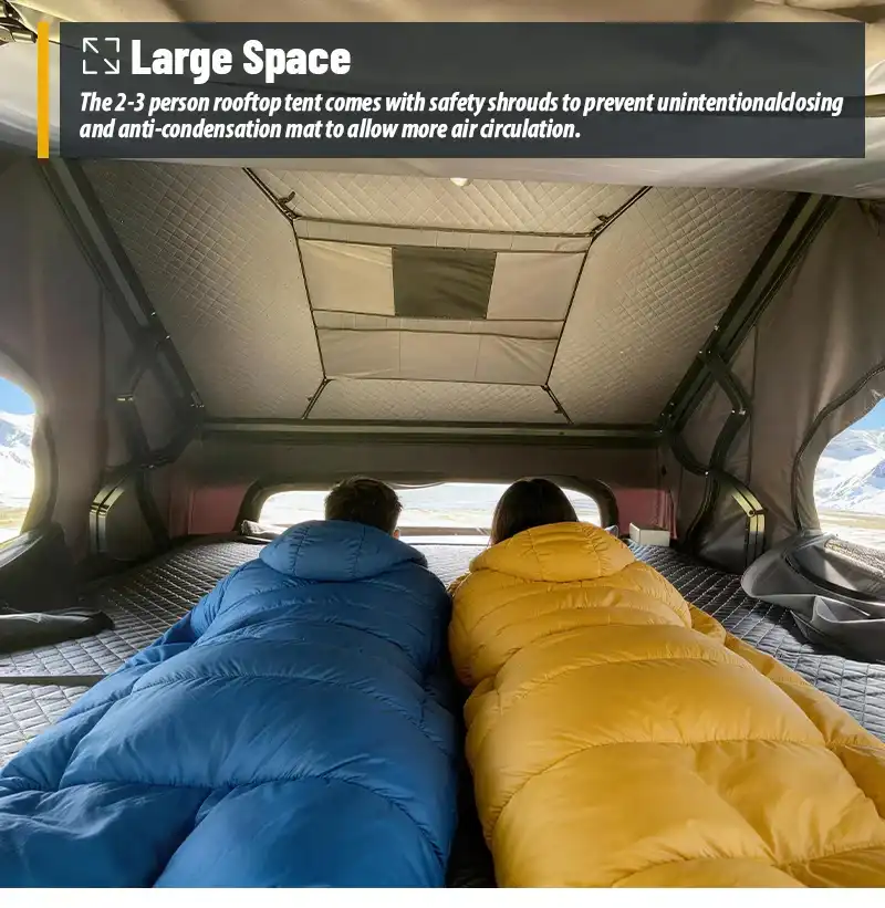 Hardware details - Aluminum Side Open Rooftop Tent