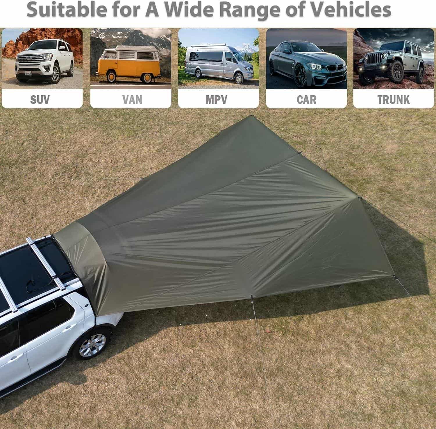 Open setup view - Car Tailgate Tarp