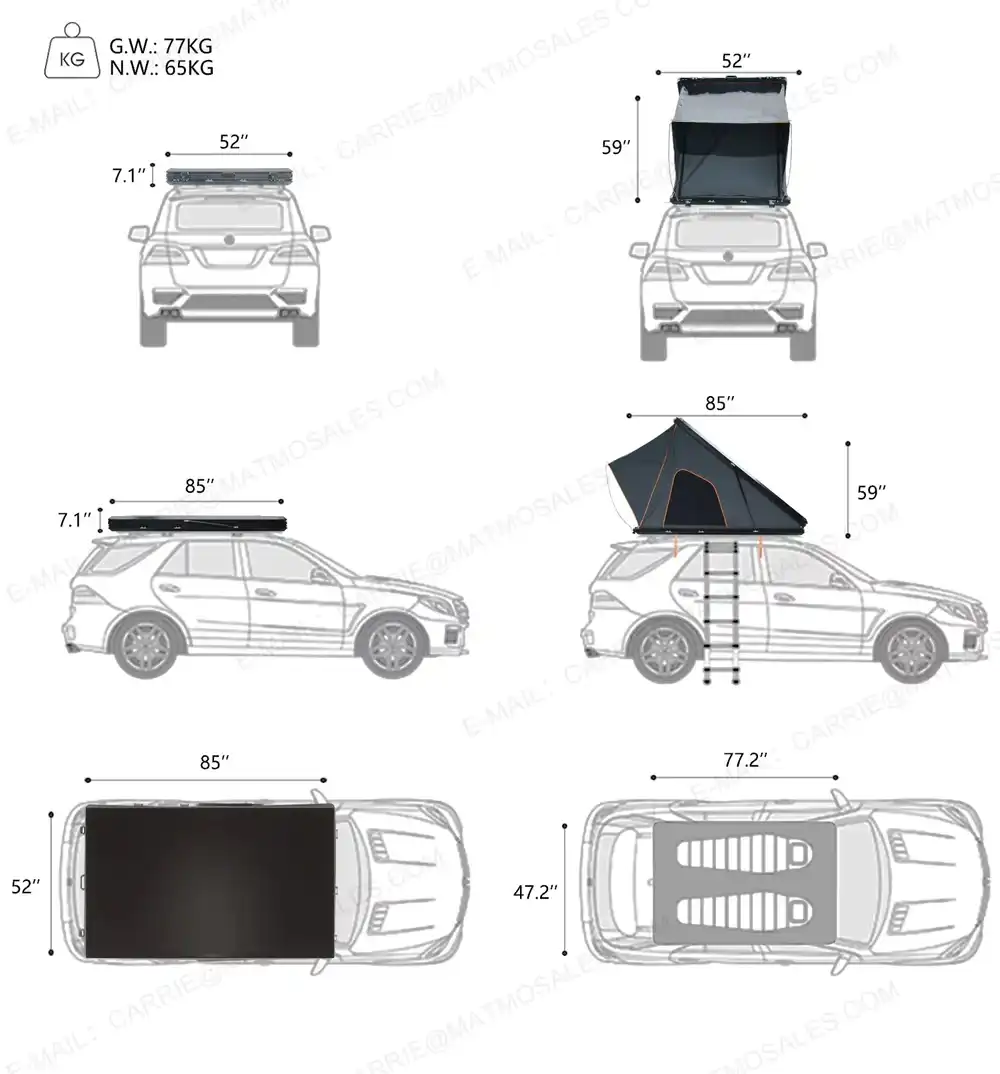 Hardware details - Compact Hard Shell Rooftop Tent