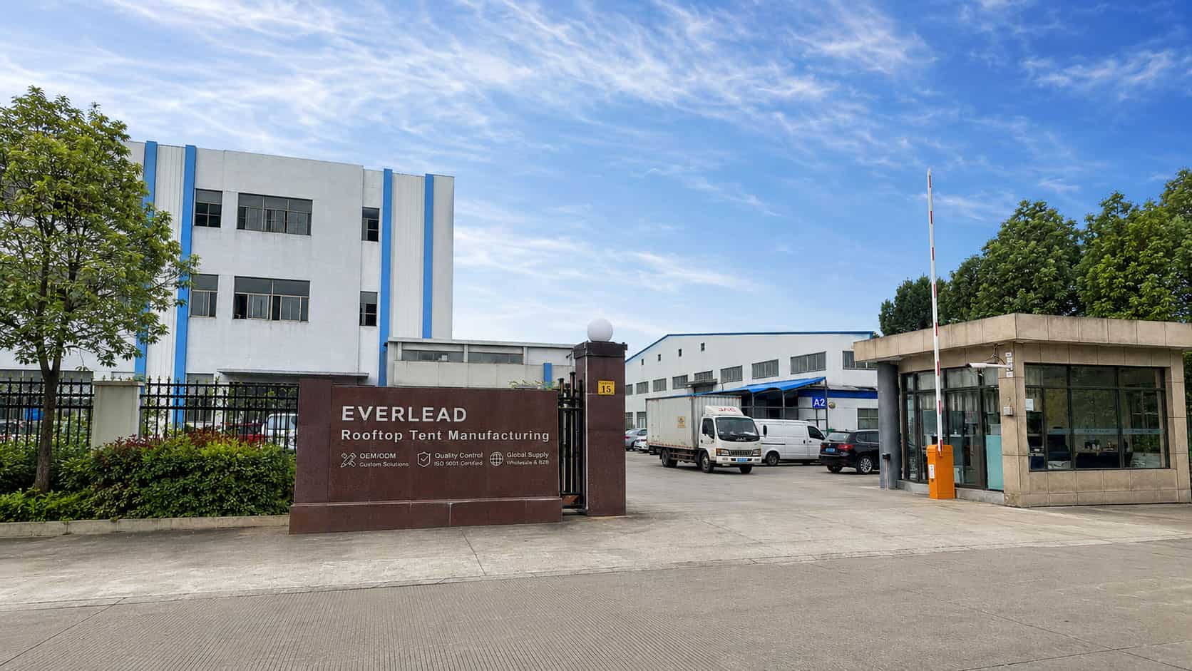 rooftop tent manufacturer company B2B sourcing visual - Factory Entrance With Company Sign | SUVTent