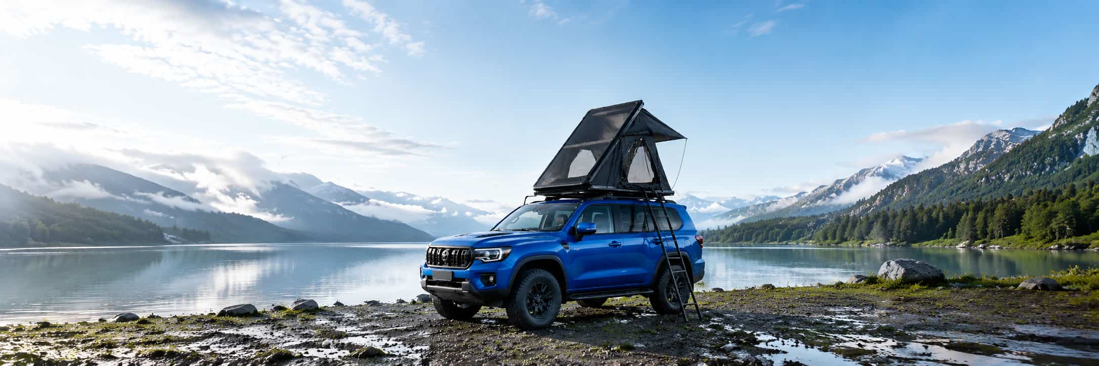 Transparent rooftop tent full-width hero banner